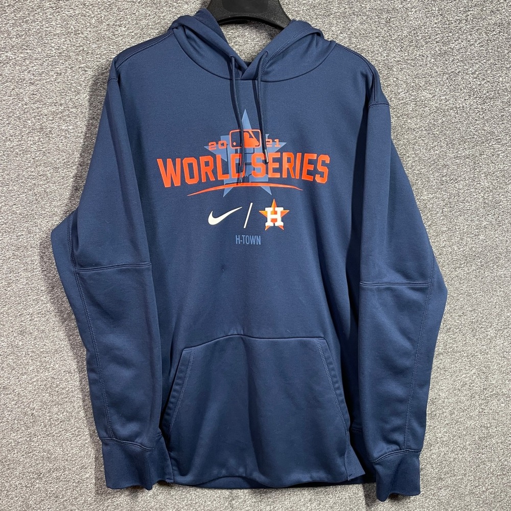 Nike Houston Astros Hoodie 2021 World Series H-Town Dri-FIT Navy Blue Mens Large